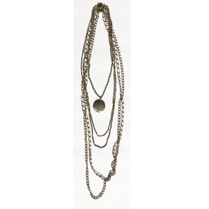 Locket Multi Chain Necklace Silver